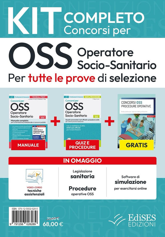 Kit Completo Concorsi OSS - Operatore Socio Sanitario - Per tutte le prove di selezione - Manuale + Quiz e procedure + Guida alle procedure operative - Con software di simulazione in omaggio